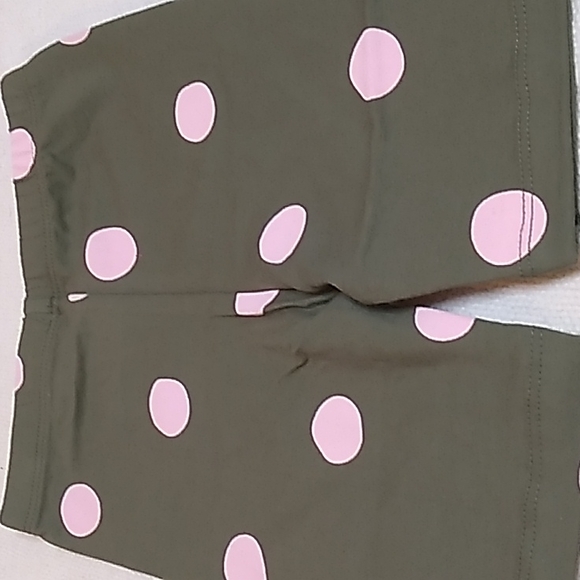 Girls Green & Pink Dots Bike Shorts 95% Cotton 5% Spandex Okie Dokie - Picture 5 of 5
